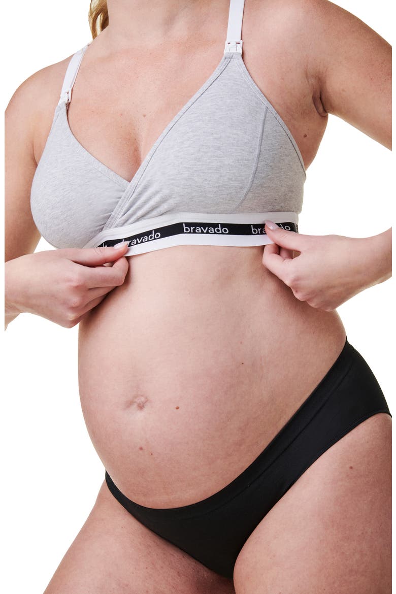 Original Organic Cotton Blend Maternity/Nursing Bra, Alternate, color, DOVE HEATHER