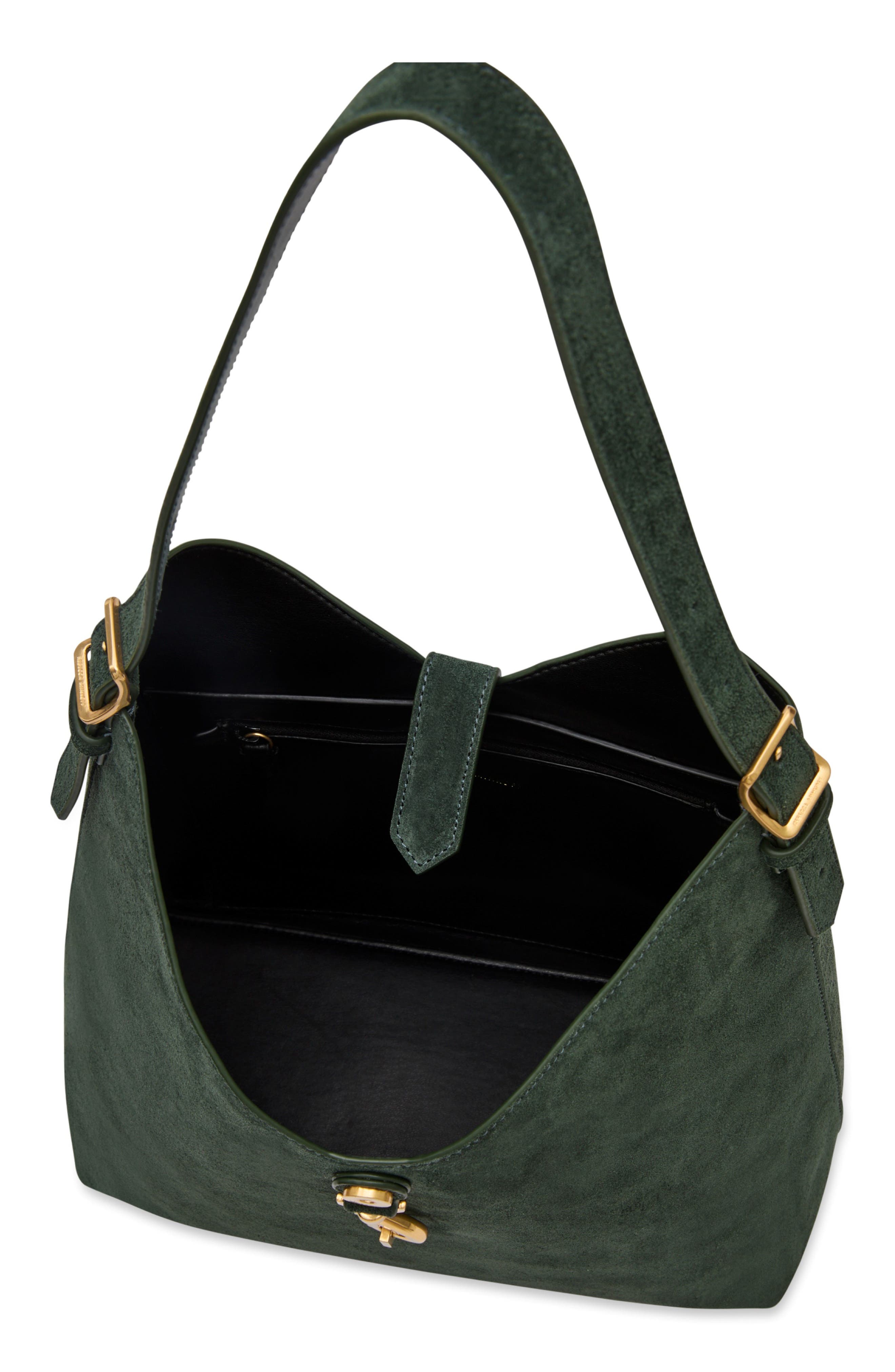 Rebecca Minkoff Mini Megan Leather Hobo Bag, Alternate, color, Veridian