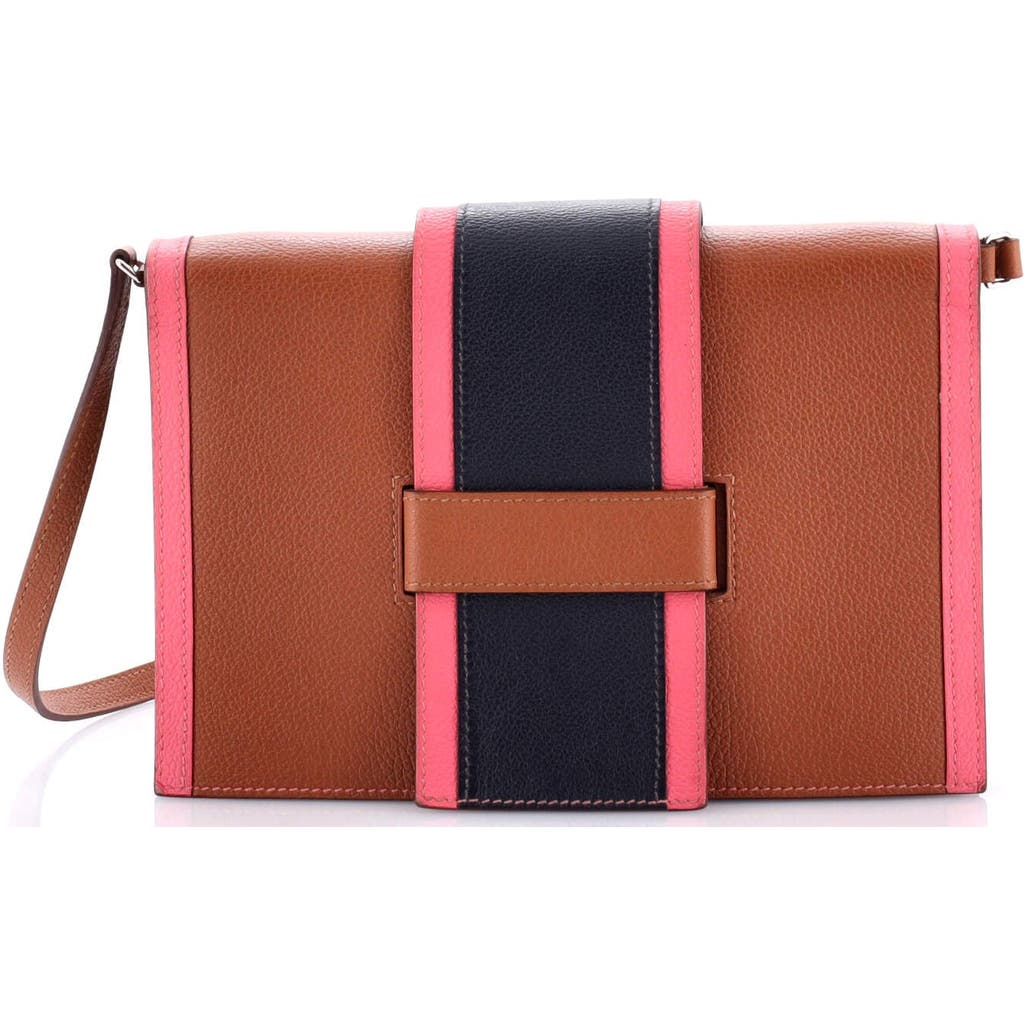 Pre-owned Hermes Hermes H Passant Clutch Shoulder Bag Evercolor In Gold