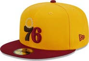 New Era Men's New Era Yellow/Red Philadelphia 76ers Fall Leaves 2-Tone 59FIFTY Fitted Hat