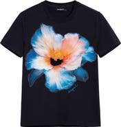 Desigual Embroidered Pansy Cotton Graphic T-Shirt