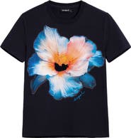 Desigual Embroidered Pansy Cotton Graphic T-Shirt