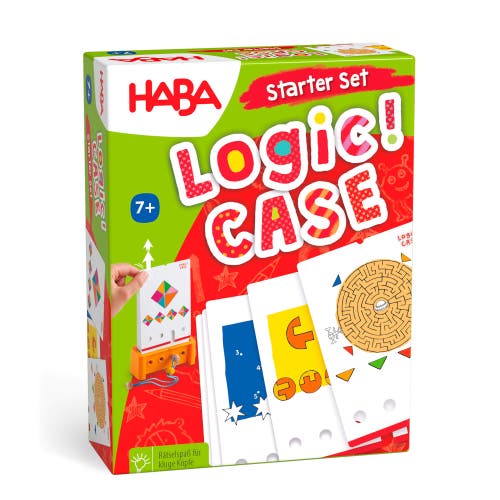 HABA Logic! CASE Starter Set - Brain Teaser Puzzles and Car Games, A Handheld Game to Develop Critical Thinking for Kids Ages 7+ in Multi 