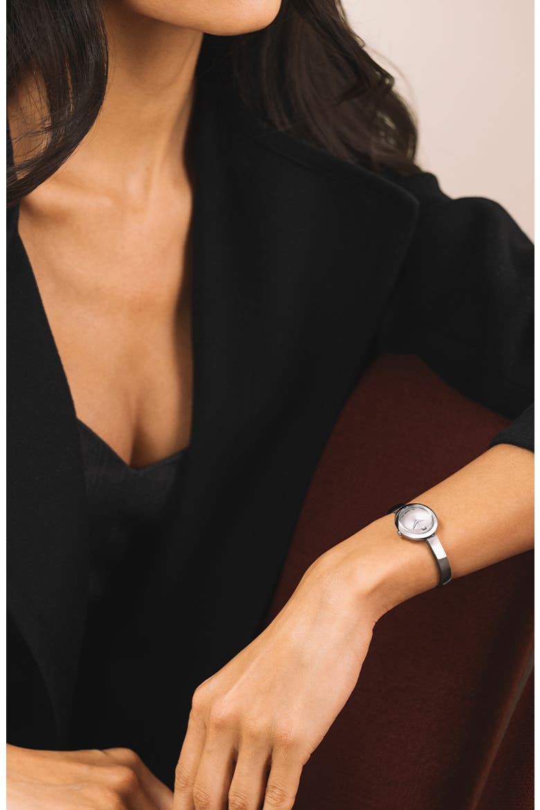 Museum Oval Bangle Watch, 22mm x 26mm, Alternate, color, BLUE DIAL