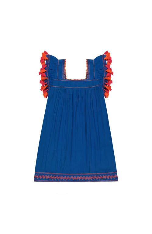 Mer St. Barth Dress Classic Blue Embroidery In Blue