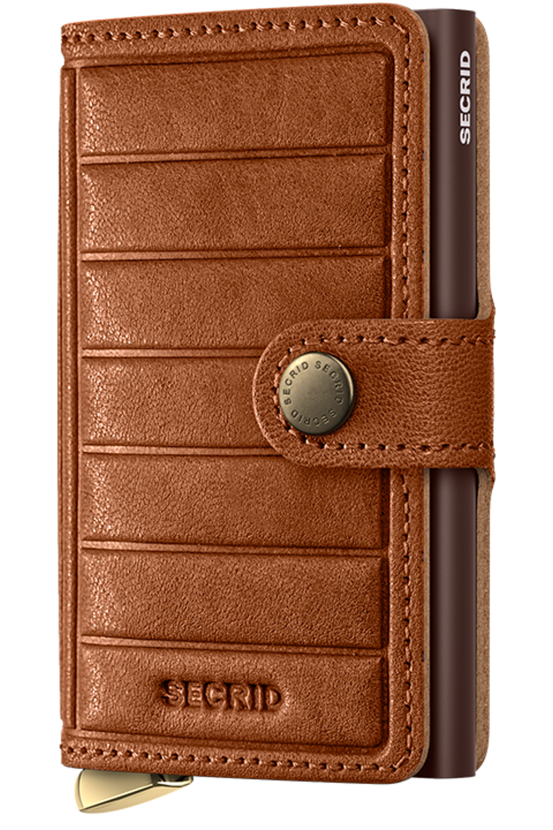 Premium Miniwallet+ Emboss Lines, Main, color, Cognac