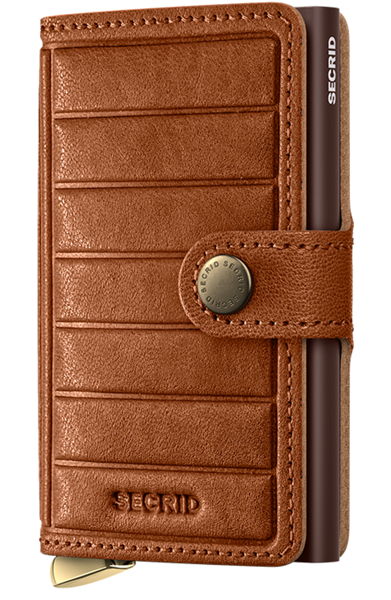 Secrid Premium Miniwallet Emboss Lines, Main, color, Cognac
