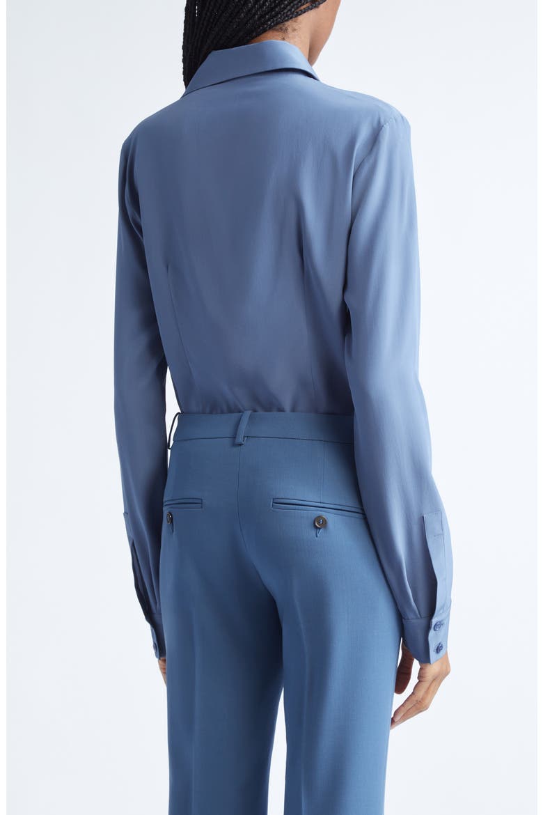 Hansen Silk Crêpe de Chine Shirt, Alternate, color, STEEL