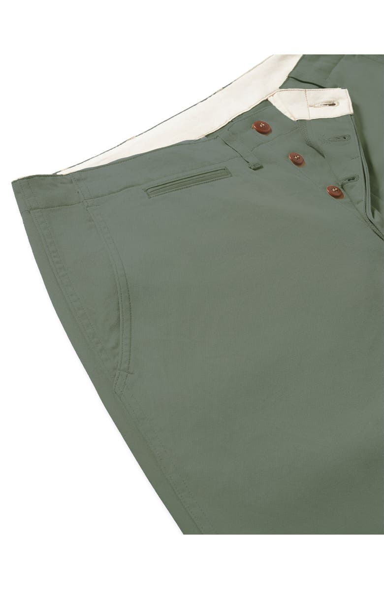Fortela Officer Cotton Satin Chino Trousers, Alternate, color, Green