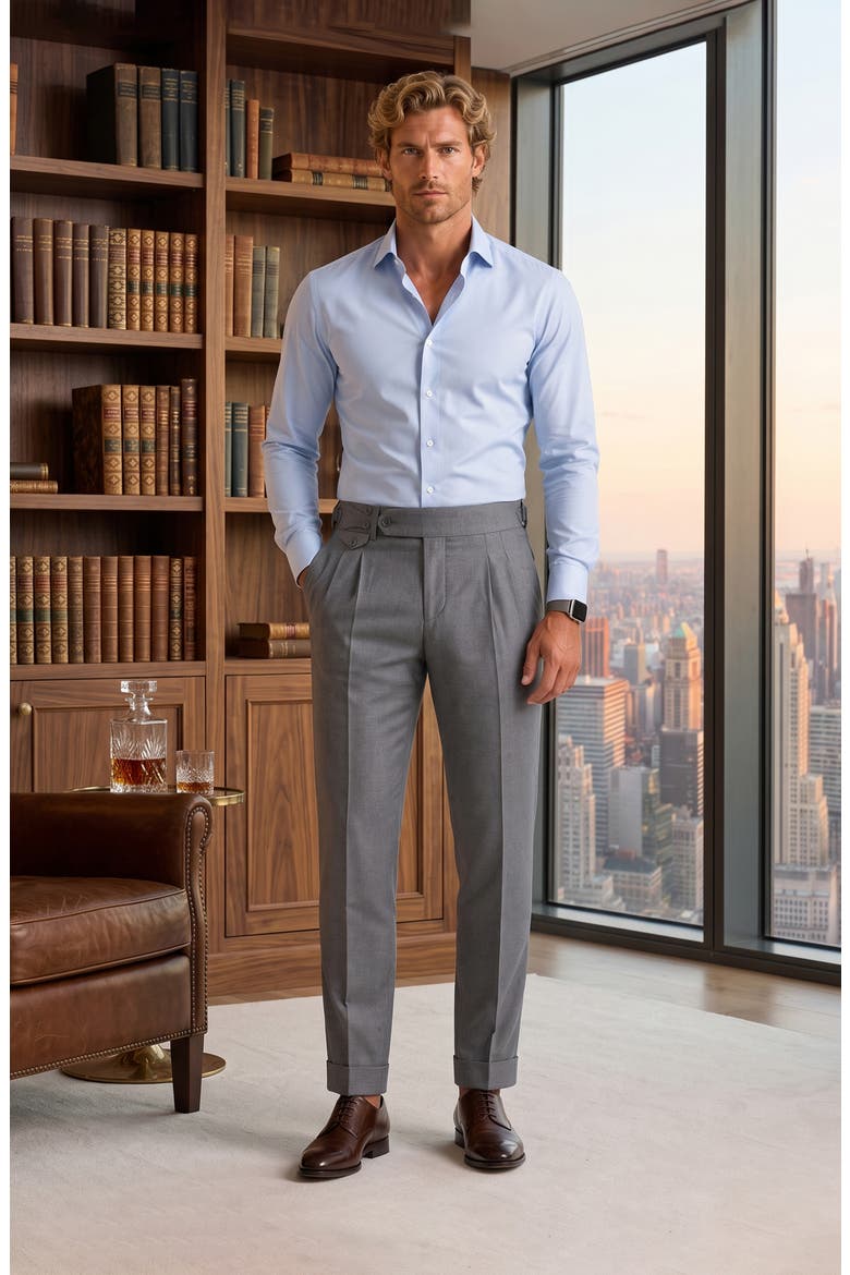 Marthyr Pleated Trousers, Alternate, color, GREY