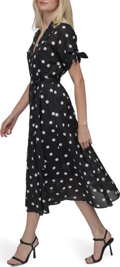 Pleated Fit & Flare Midi Dress