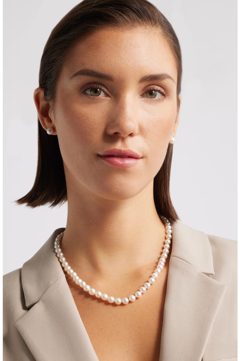 Freshwater Pearl Necklace, Alternate, color, WHITE- 14K WHITE GOLD