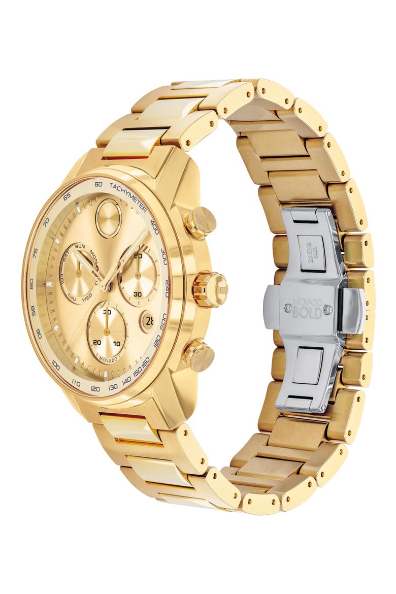 Bold Verso Chronograph Bracelet Watch, 44mm, Alternate, color, GOLD