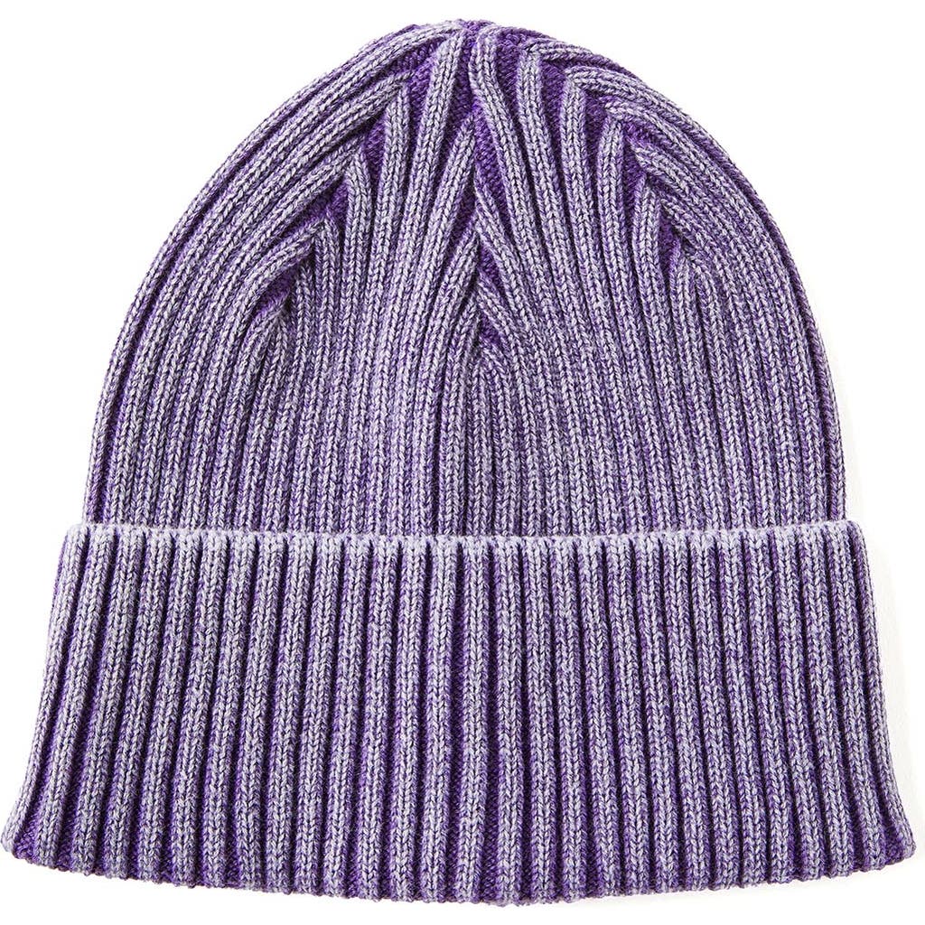 Cotton On High Fold Ribbed Beanie In Purple
