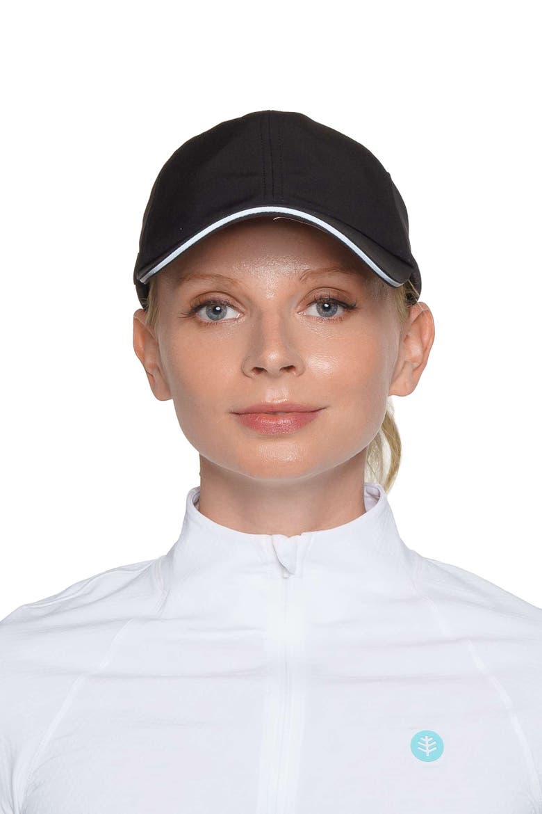 Women's Racket Padel Ponytail Cap, UPF 50+ Sun Protection, Main, color, Black