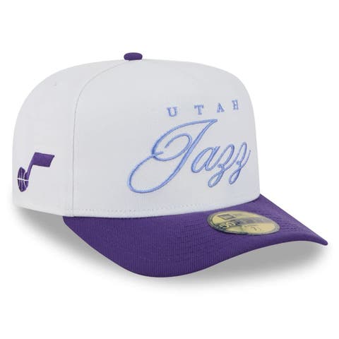 Men's New Era White/Purple Utah Jazz 2025 NBA Draft A-Frame 59FIFTY Fitted Hat