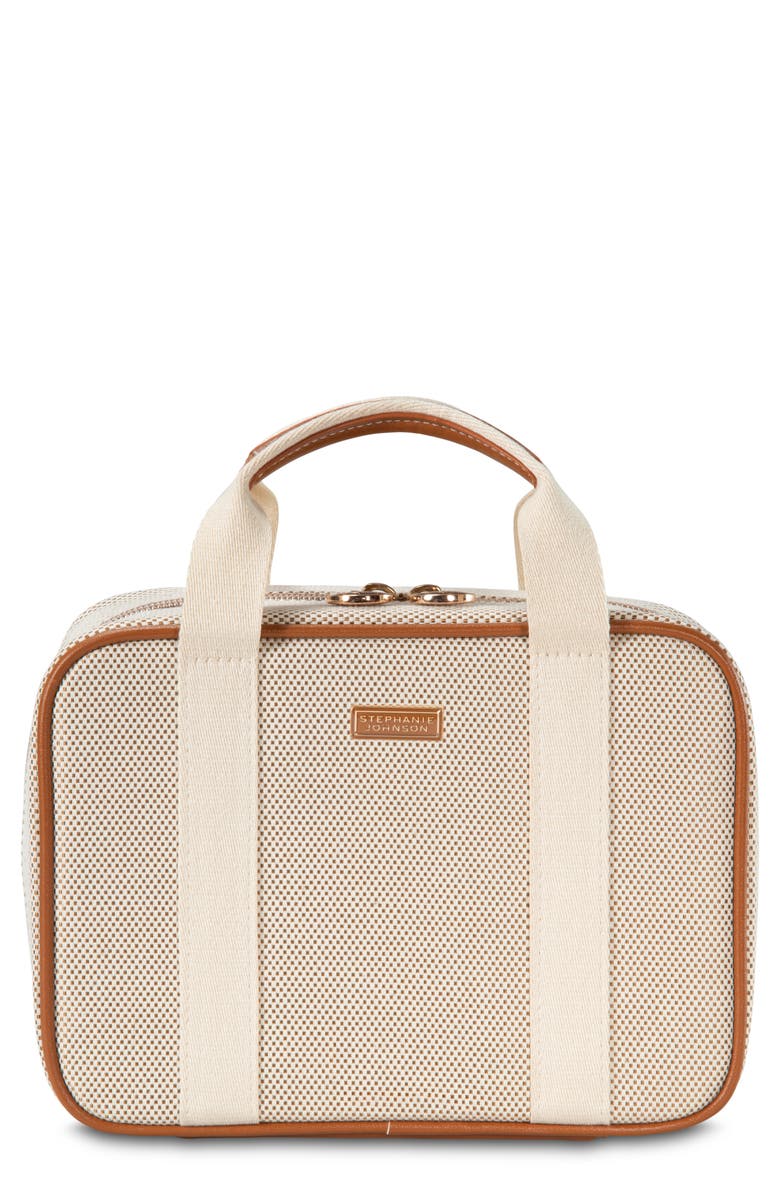 Stephanie Johnson Tropea Ivory ML Traveler Cosmetics Case, Main, color, Ivory