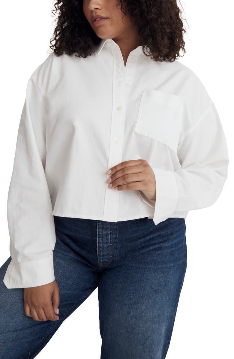 Madewell The Signature Oxford Crop Shirt, Alternate, color,