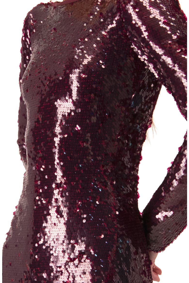 Short Sequin Dress, Alternate, color, Wine