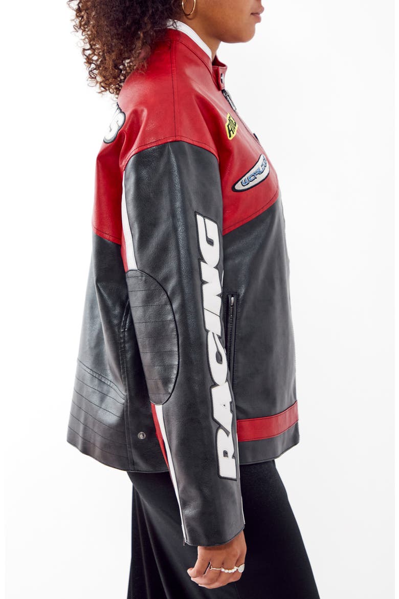 Oversize Moto Jacket, Alternate, color, BLACK