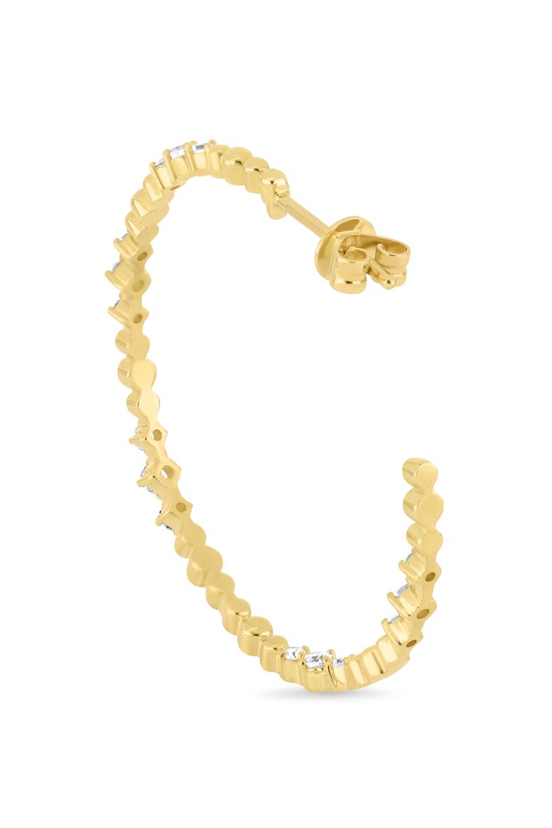 18K Gold Mykonos Natural Diamond Hoop Earrings, Alternate, color, 18K YELLOW GOLD