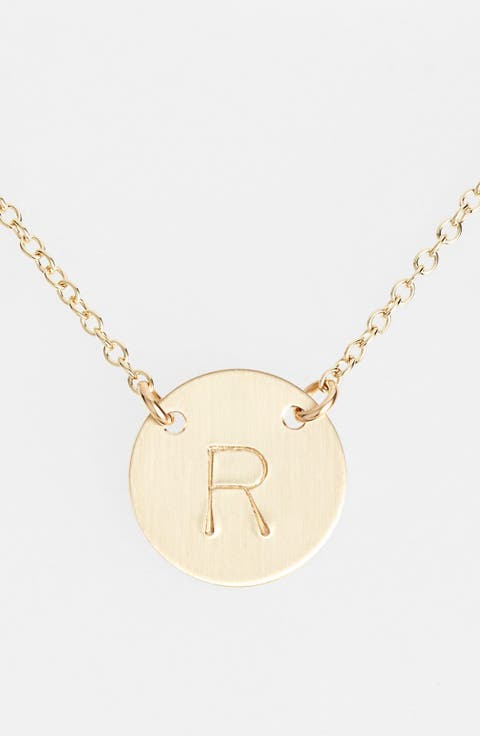14k-Gold Fill Anchored Initial Disc Necklace