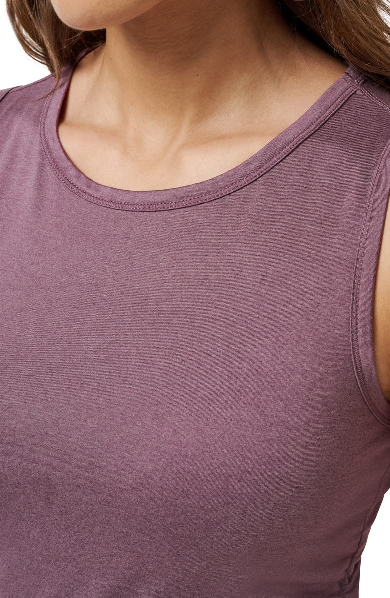 TravisMathew Skyline Ruched Jersey Tank, Alternate, color, Heather Flint