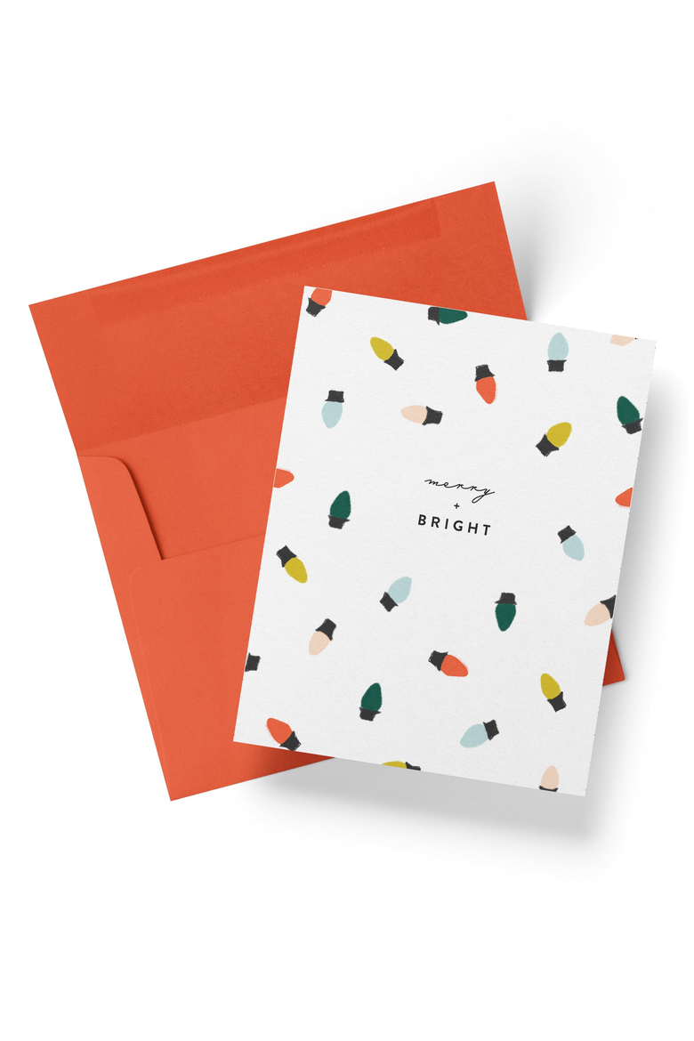 Merry Bright Holiday Lights Boxed Set of 8 Cards, Alternate, color, Colorful Holiday Lights