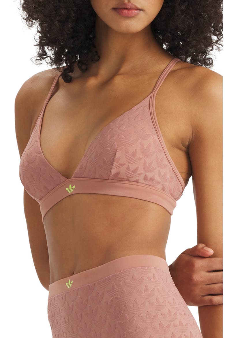 Microterrot Monogram Triangle Bralette, Alternate, color, WARM CLAY