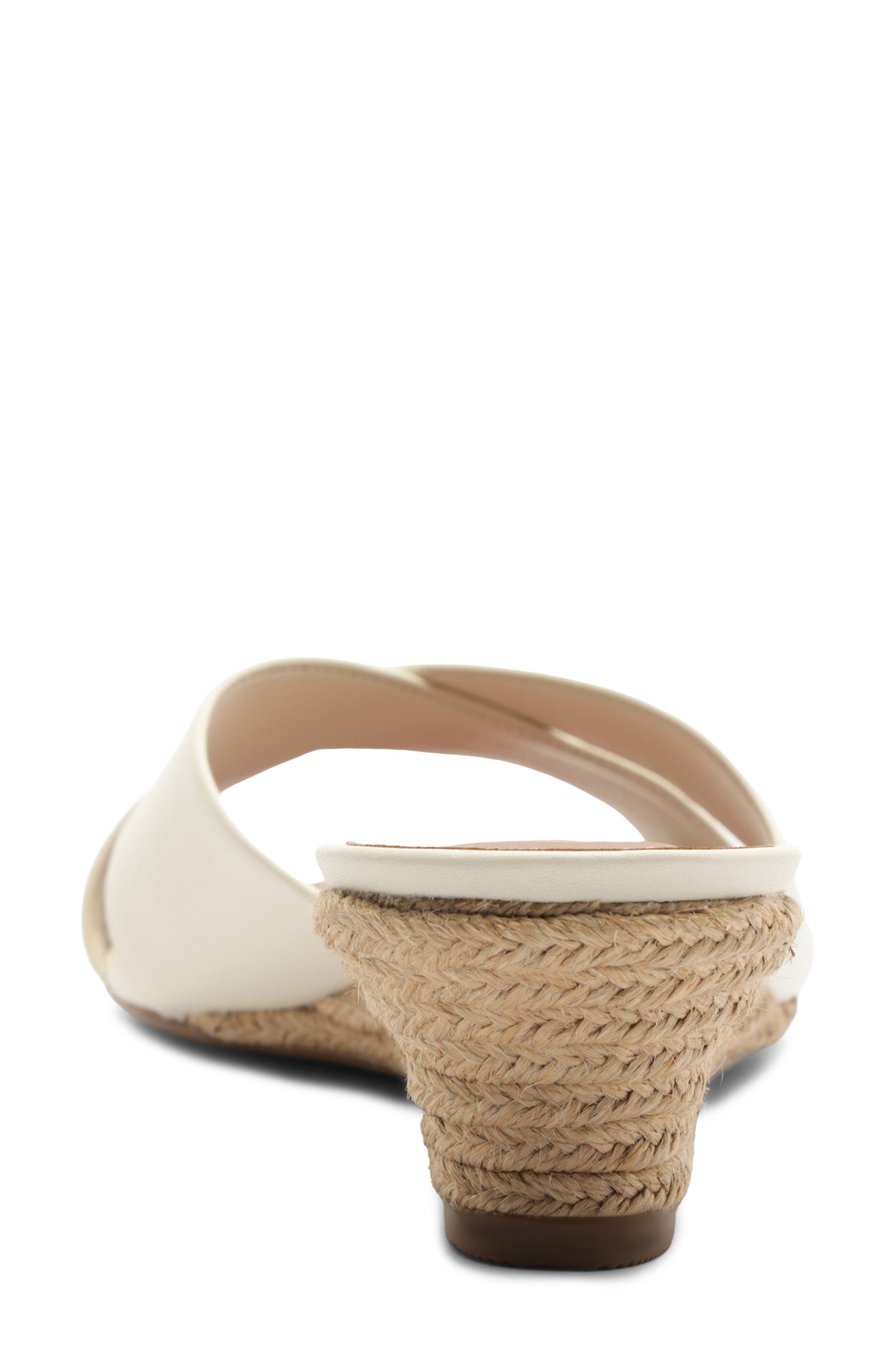 Arezzo Ava Wedge Sandal, Alternate, color, Crema White