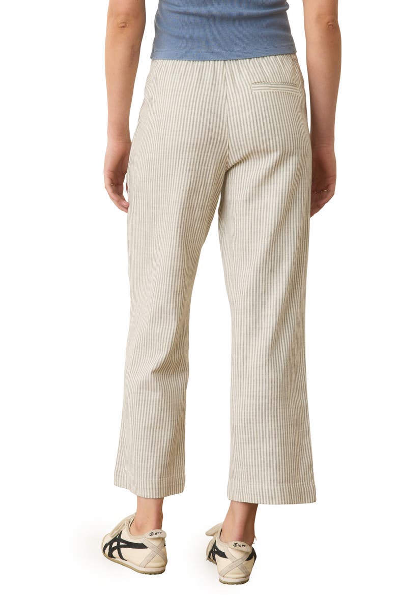 Elle Stripe Stretch Cotton Pants, Alternate, color, CREAM/SHADOW STRIPE