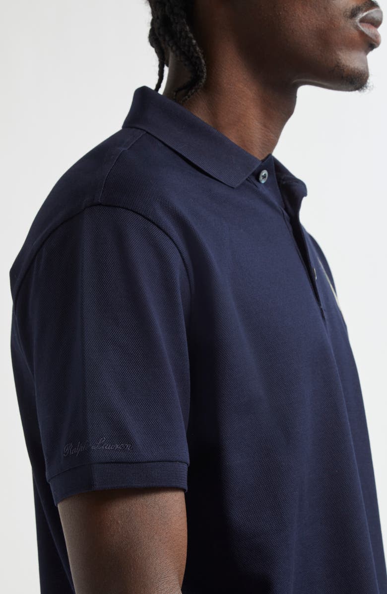 Ralph Lauren Purple Label Polo Bear Patch Cotton Piqué Polo, Alternate, color, Classic Chairman Navy