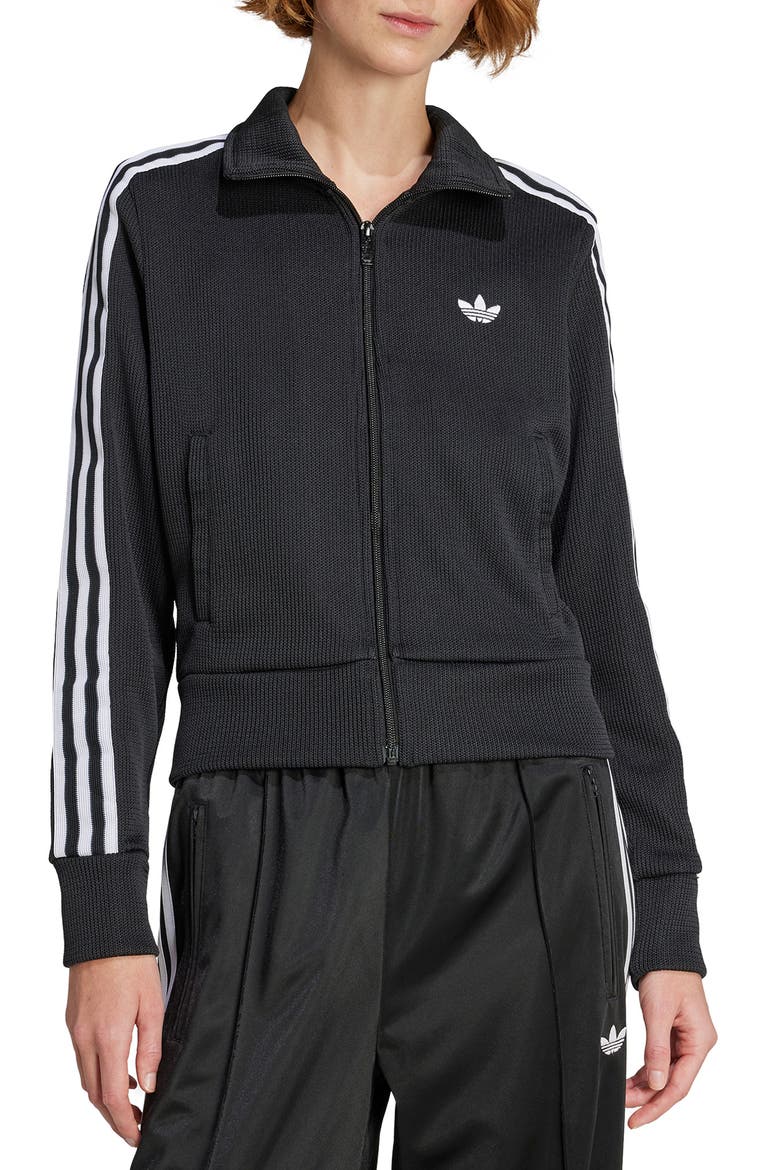 Firebird Adicolor Knit Track Jacket, Main, color, BLACK/ WHITE