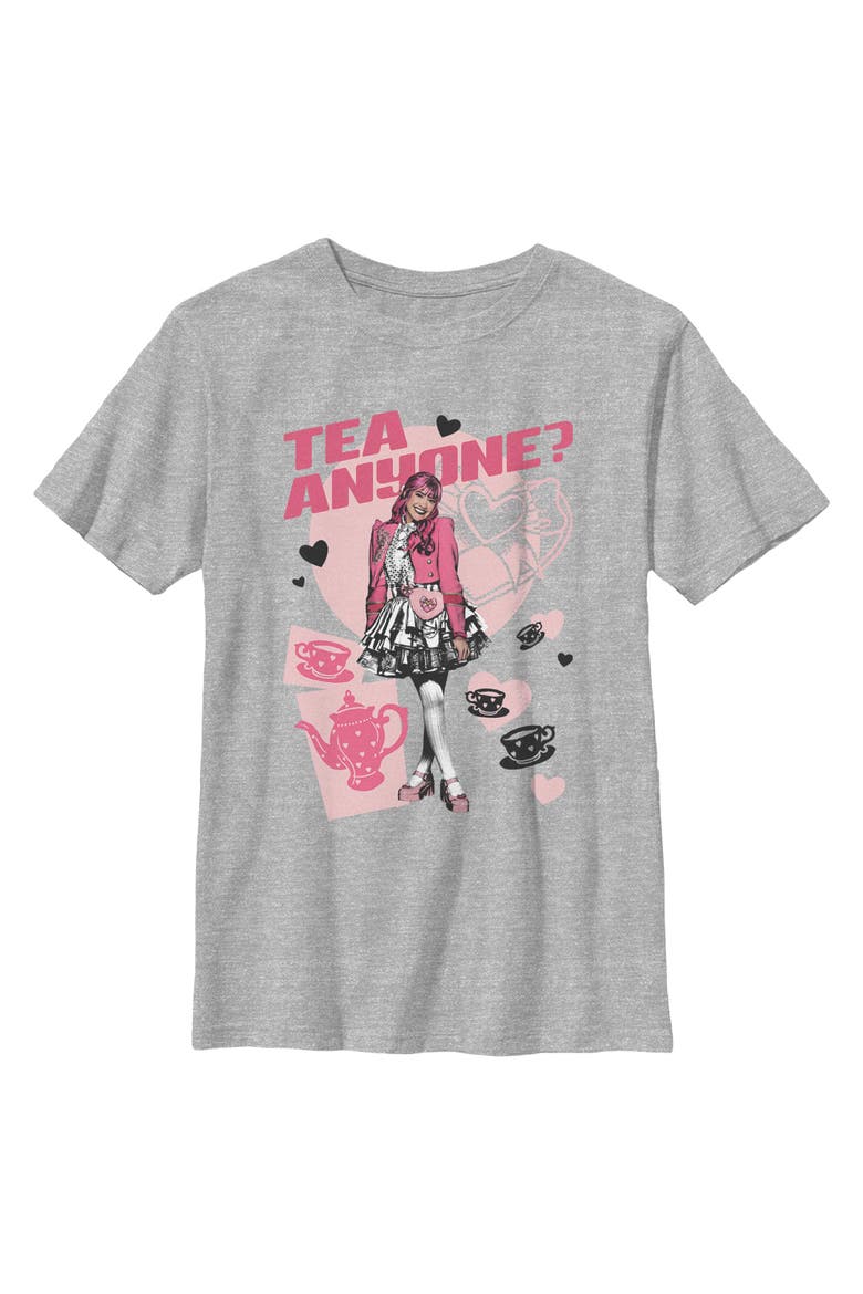 Boy's Descendants Wicked Wonderland Pink Tea Time  Graphic T-Shirt, Main, color, Sport Grey