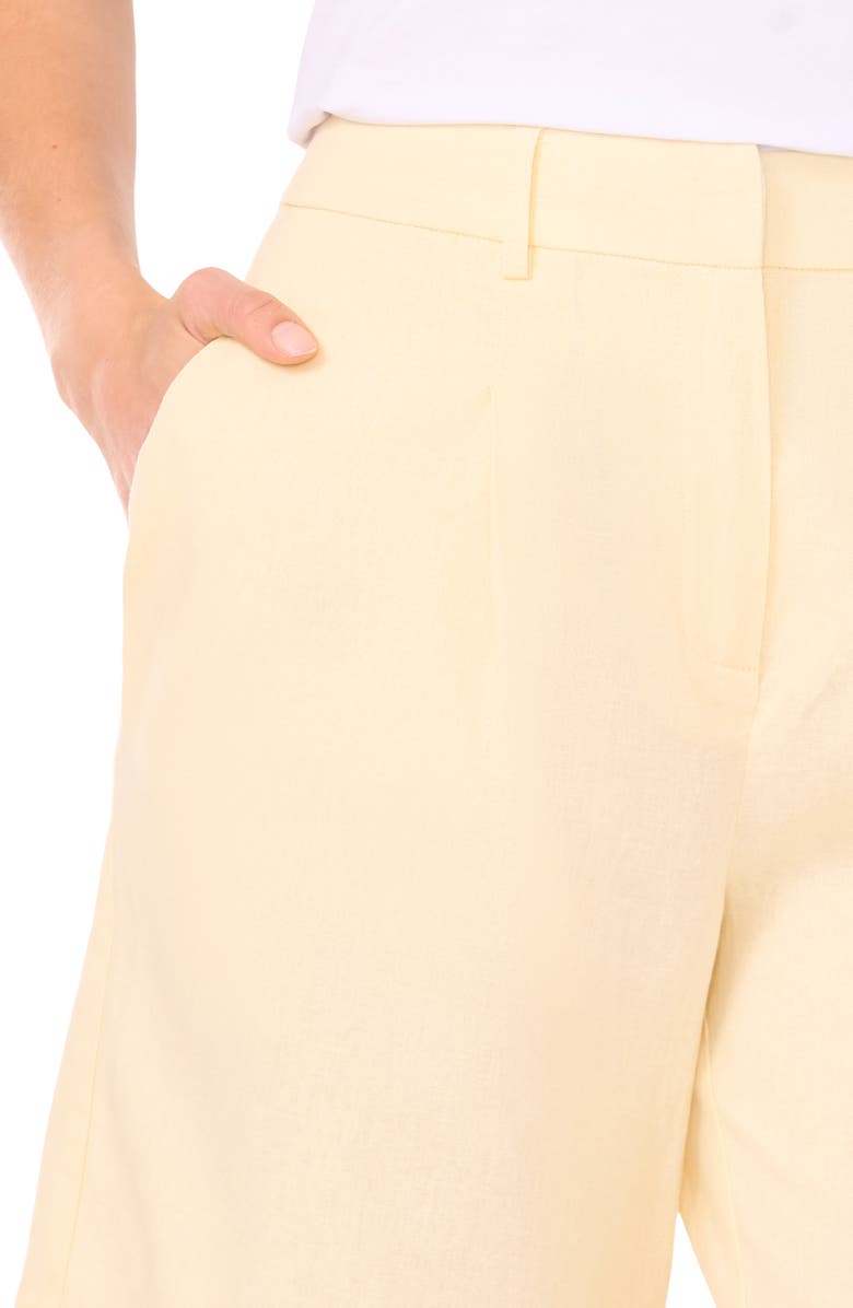 Halogen<sup>®</sup> Tailored Shorts Linen Blend Bermuda Shorts, Alternate, color, Lemon Butter