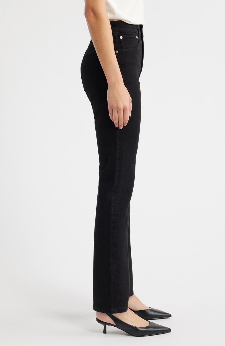 Madewell Longline Straight Leg Jeans, Alternate, color, Black Frost