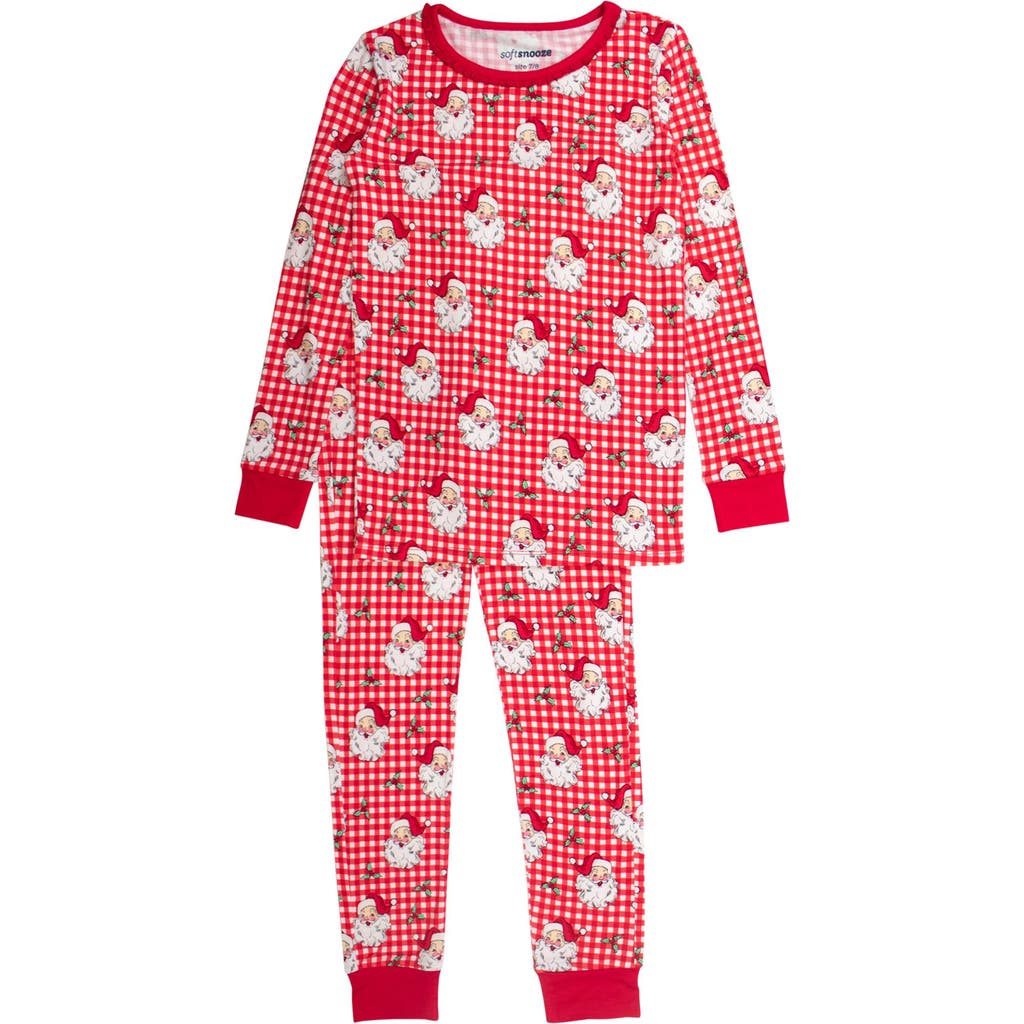 Rufflebutts Girls Softsnooze Ruffle Long Sleeve Pajama Set In Red