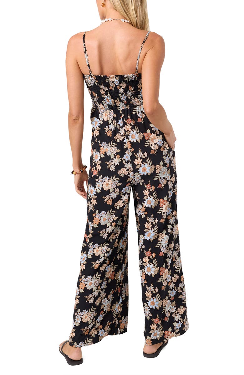 O'Neill Aiyana Bali Floral Jumpsuit, Alternate, color, Black