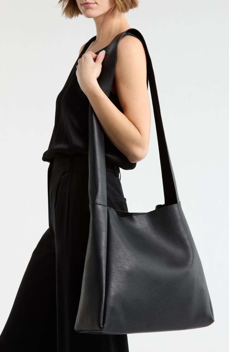 BCBG Extra Long Strap Tote Bag, Alternate, color, Black