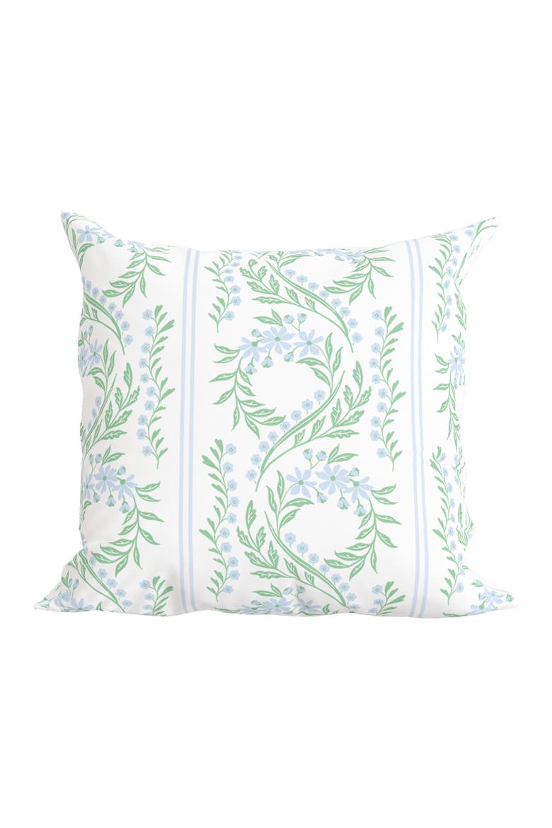 Green Floral Pillow in Bluebonnet, Main, color, Green