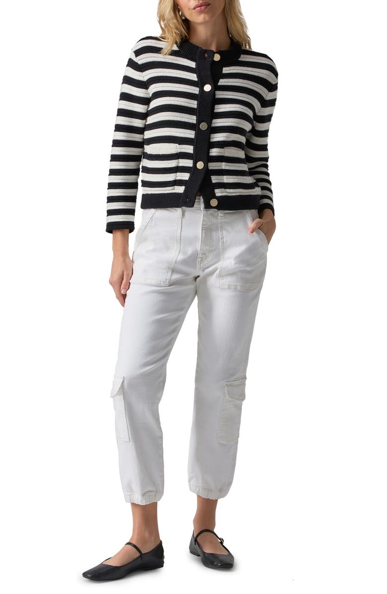 Sanctuary Stripe Cotton Blend Cardigan, Alternate, color,