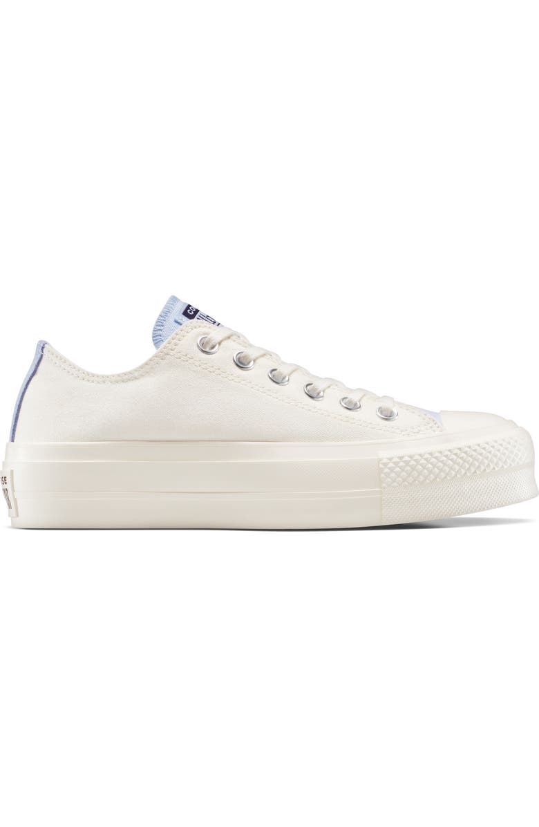 Converse Chuck Taylor<sup>®</sup> All Star<sup>®</sup> Low Top Platform Sneaker, Alternate, color, Egret/ Egret/ Blue Supermoon