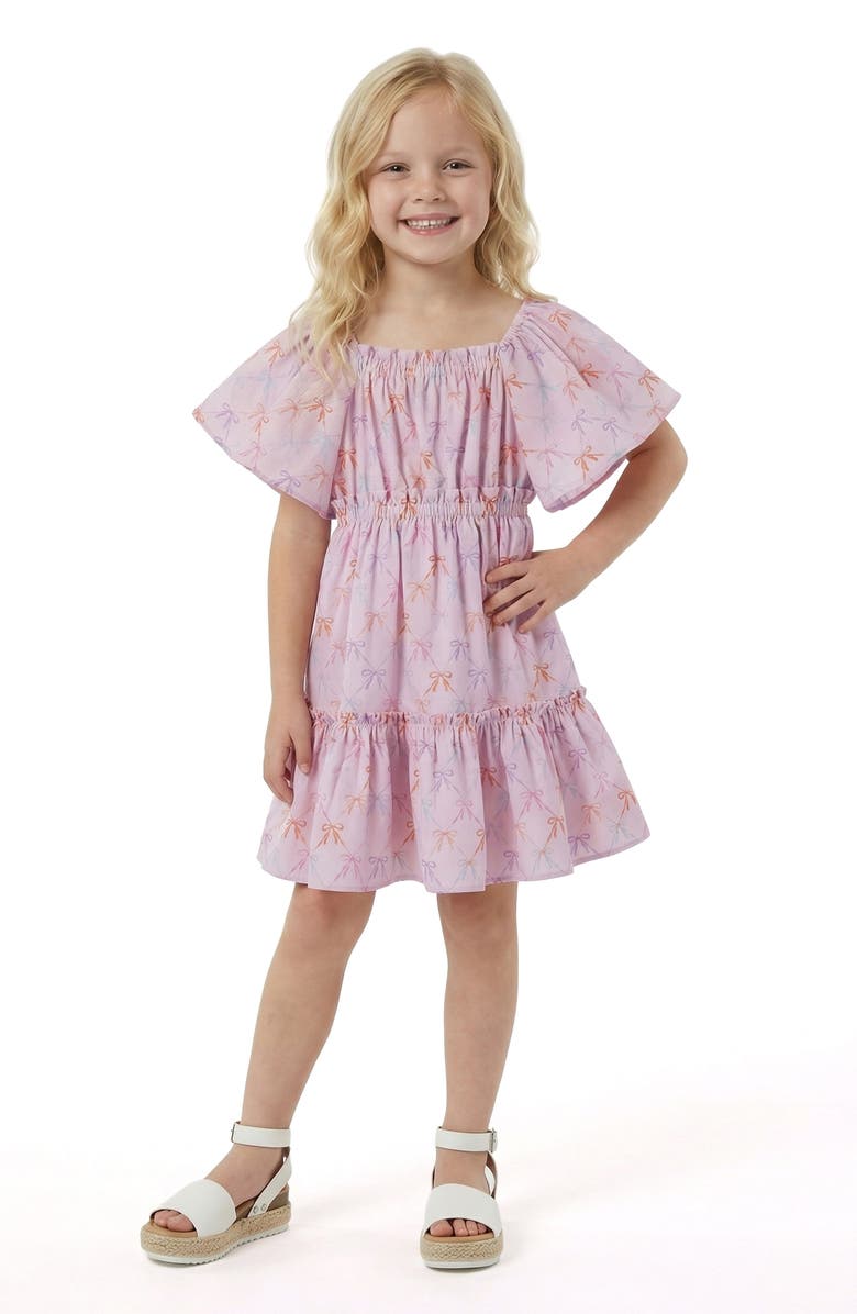 Andy & Evan Kids' Flutter Sleeve Dress, Alternate, color, Pink Bows
