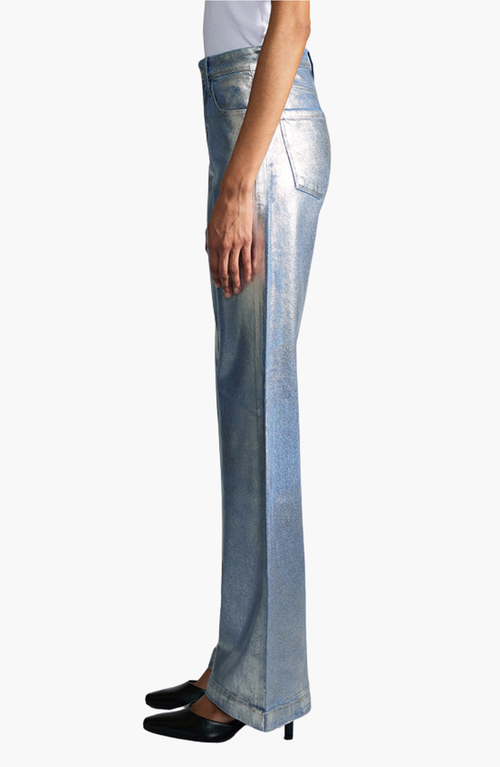 Official Kancan Usa Luciana Premier High Rise Holly Flare Jeans In Light Wash Metallic