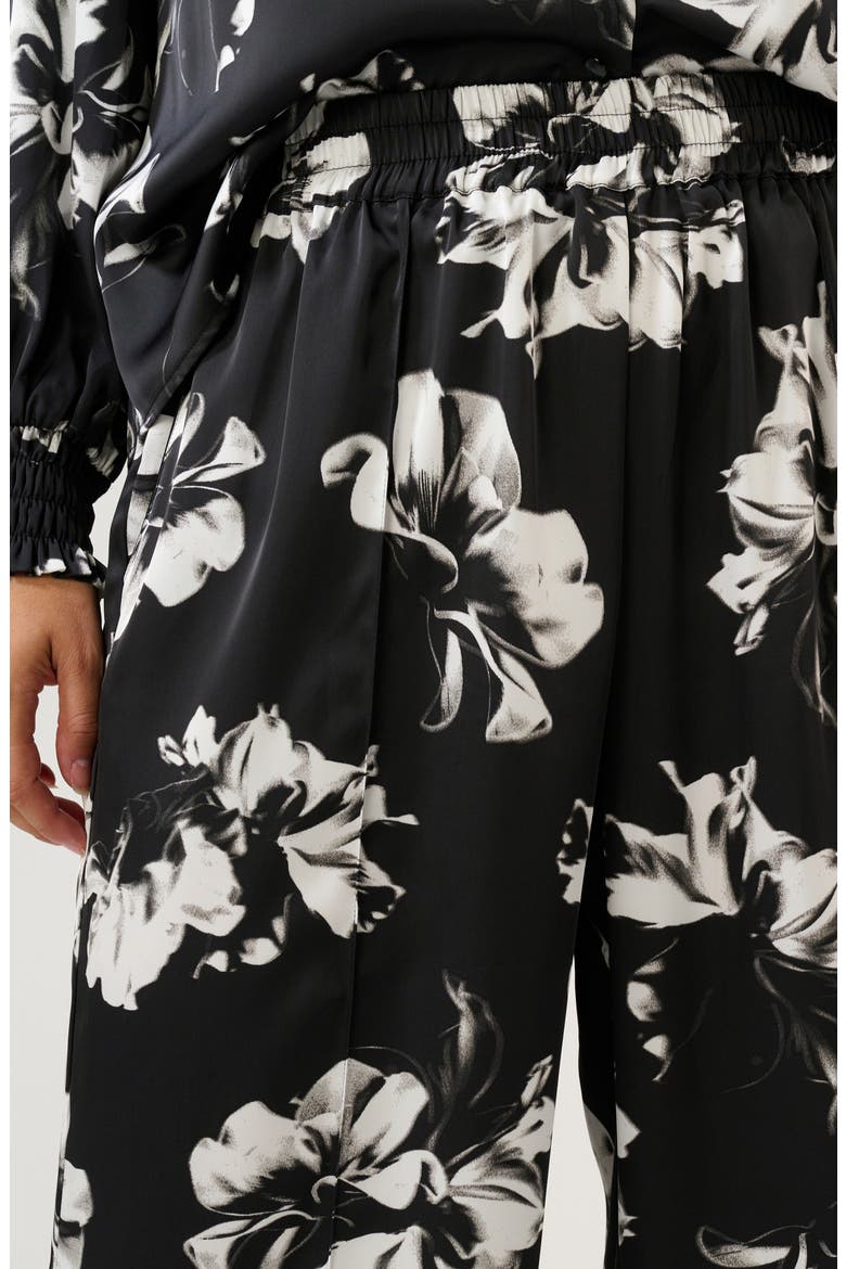 Gilda Floral Wide Leg Pants, Alternate, color, BLACK/ MILK