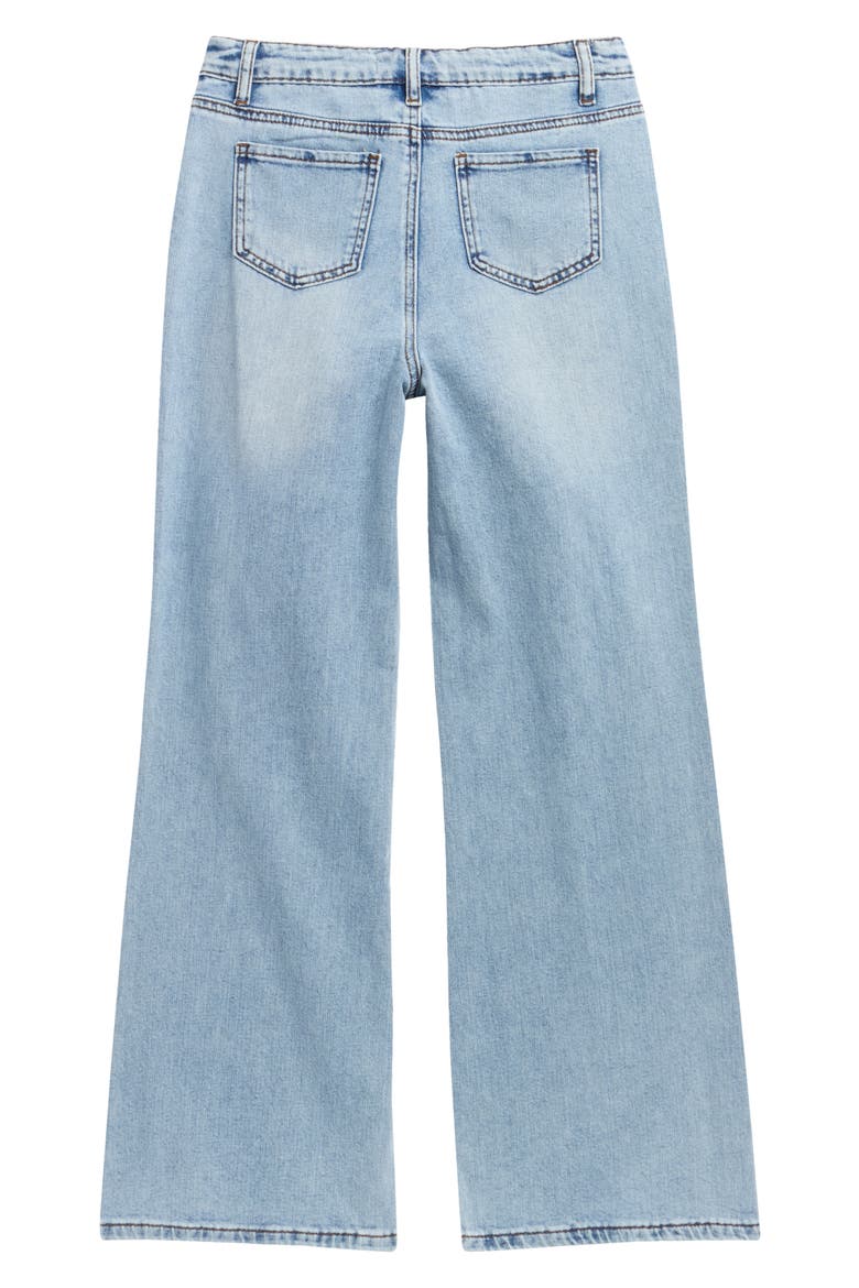 Kids' Destructed Wide Leg Jeans, Alternate, color, LIGHT INDIGO