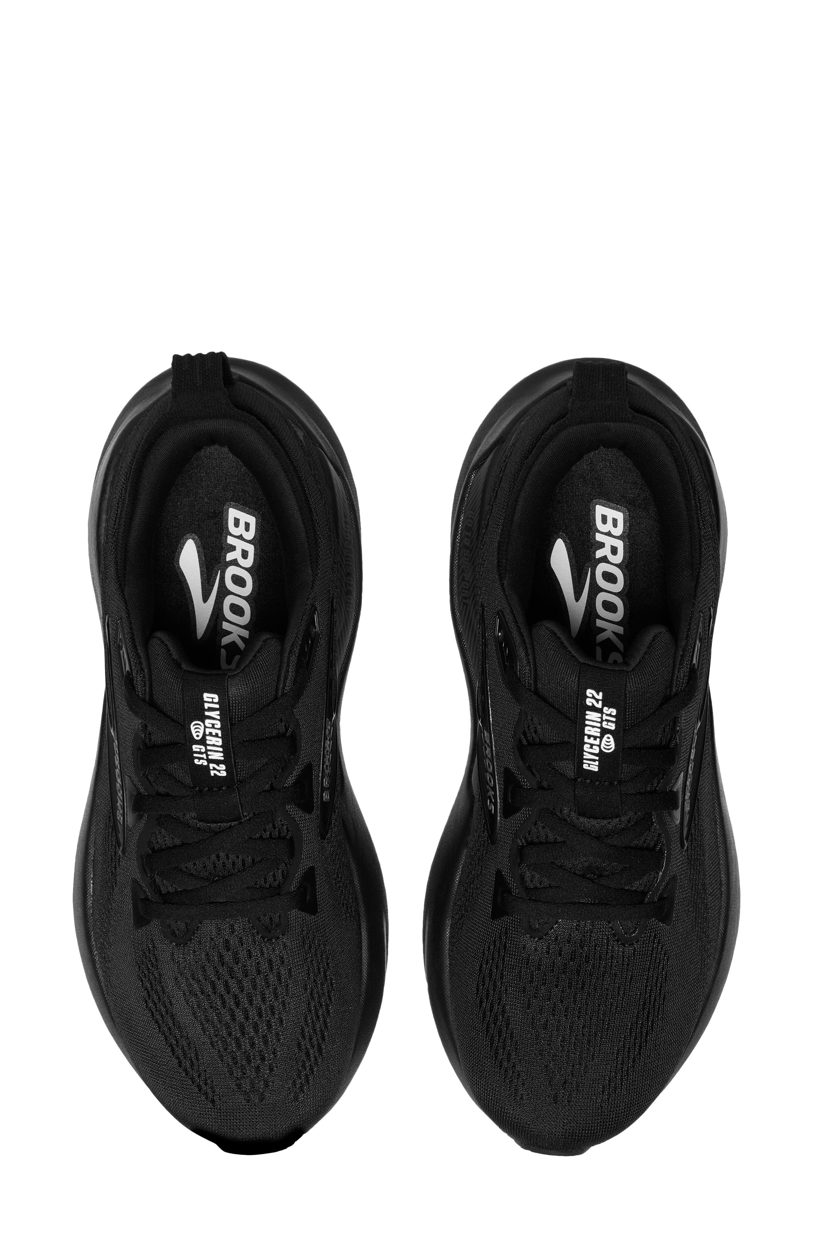 Brooks Glycerin GTS 22 Running Shoe, Alternate, color, Black/ Black/ Ebony