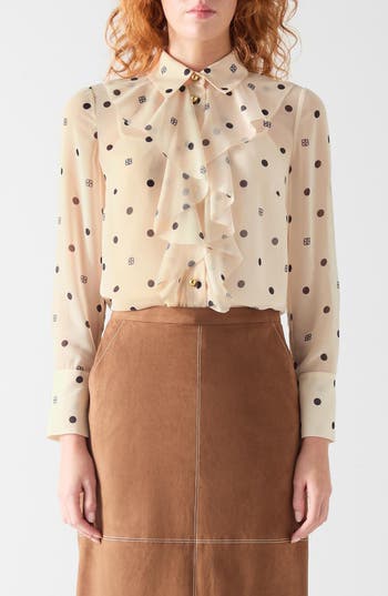 Lk Bennett Hester Print Georgette Shirt In Multi