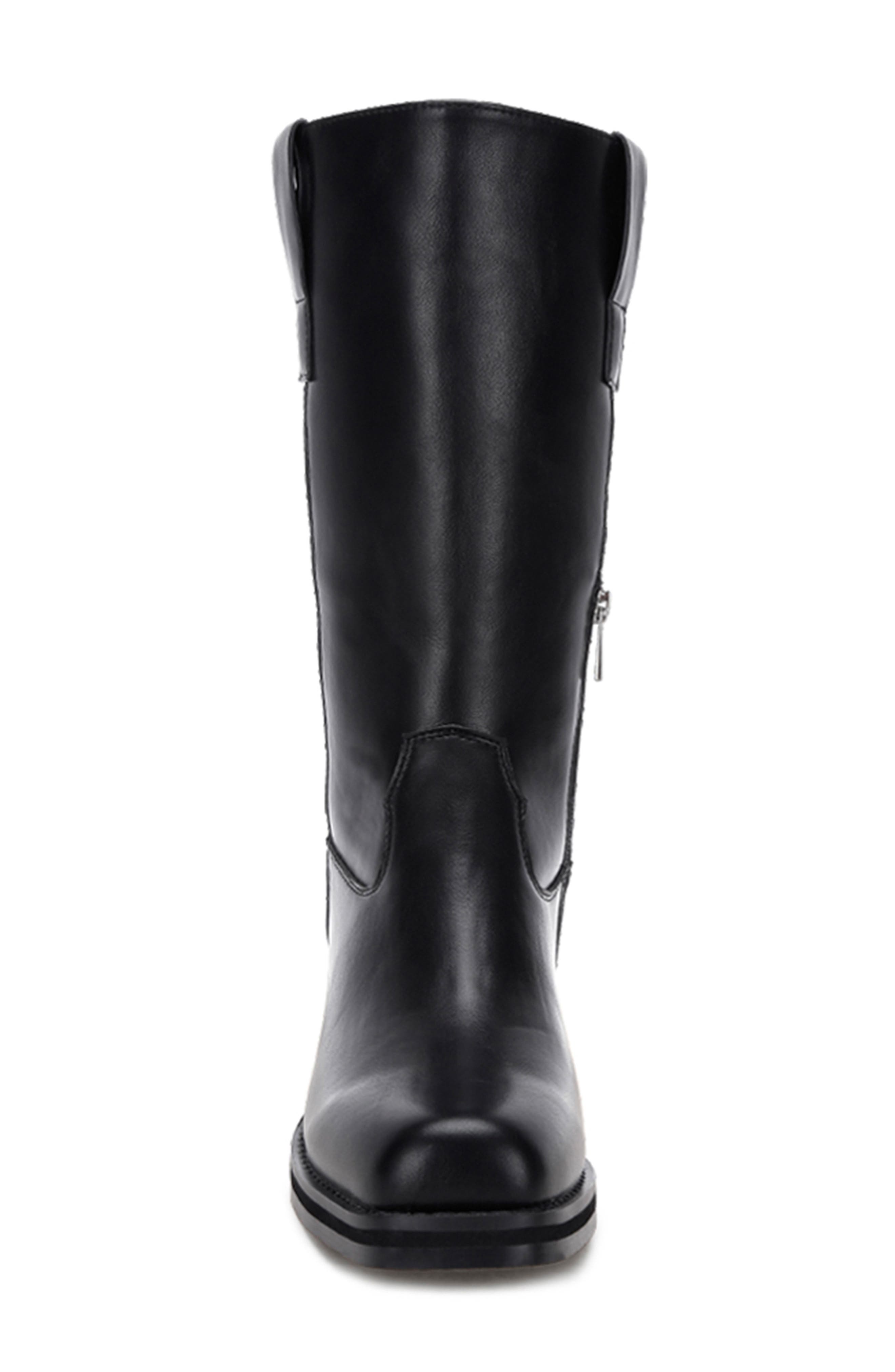 Basala Faux Leather Boot, Alternate, color, BLACK