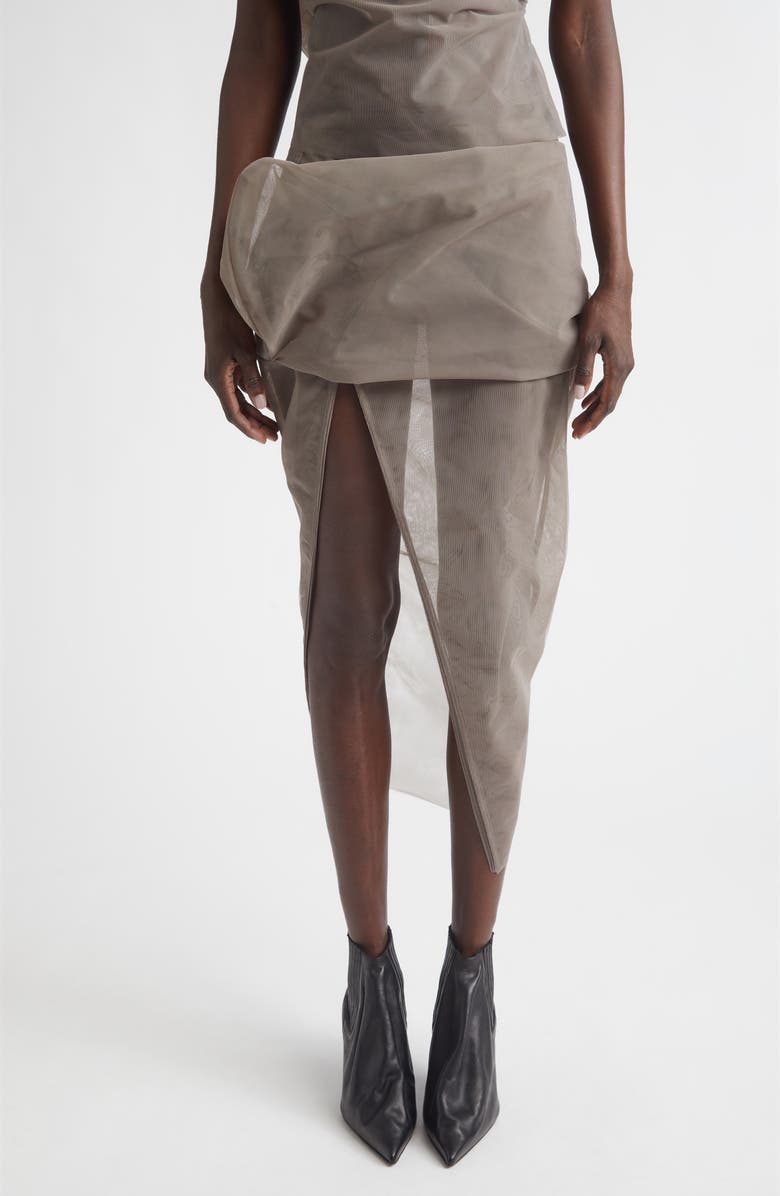 Rick Owens Sculpted Tulle Skirt, Main, color, Dust